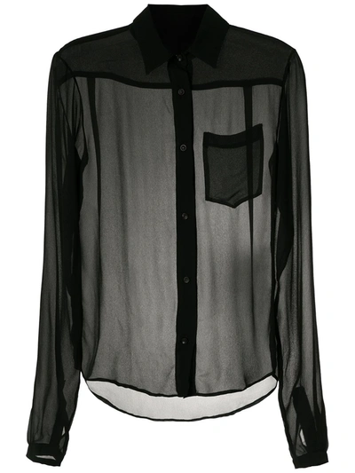 Shop Amir Slama Silk Shirt In Black