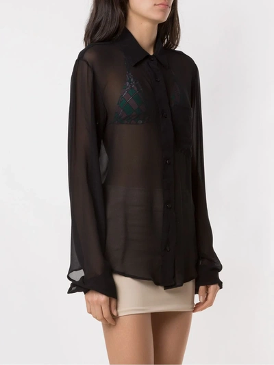 Shop Amir Slama Silk Shirt In Black