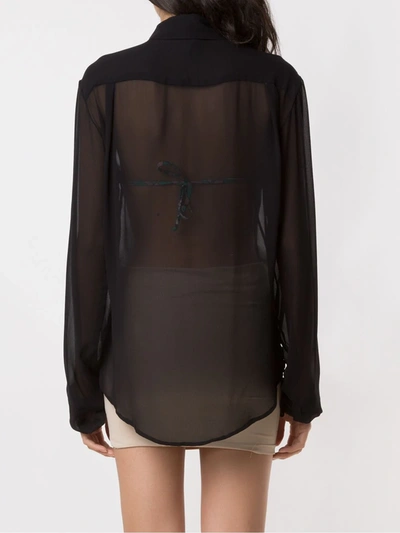 Shop Amir Slama Silk Shirt In Black