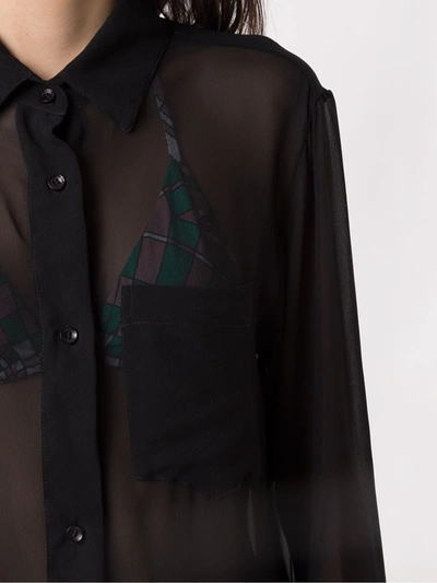 Shop Amir Slama Silk Shirt In Black