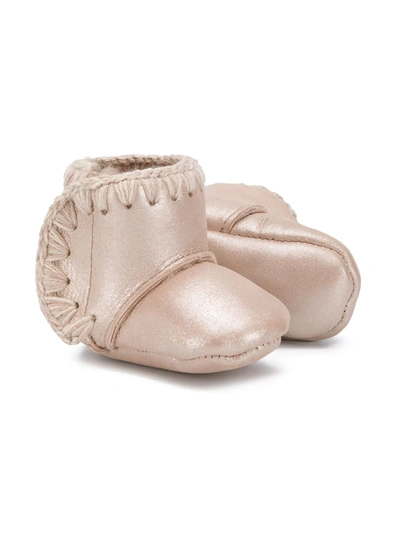 Shop Mou Shearling Snow Boots In Pink