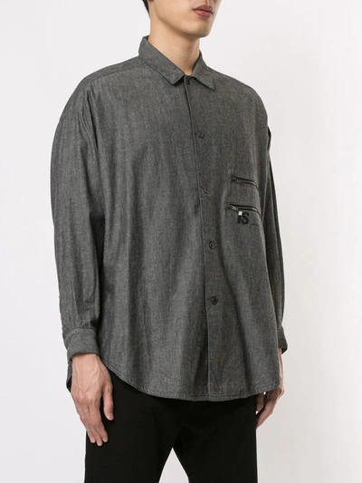 Pre-owned Issey Miyake 1980's Sports Line Gathered Back Shirt In Grey