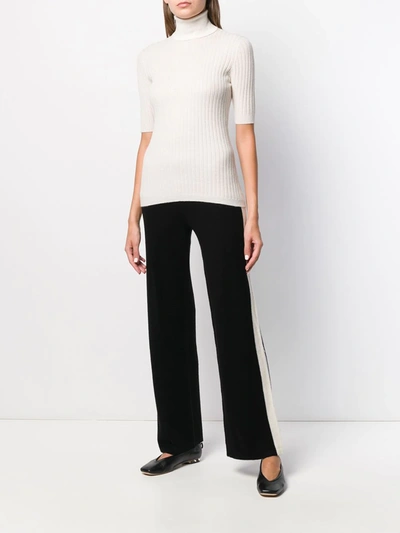 Shop Cashmere In Love Roll-neck Pullover Top In Neutrals