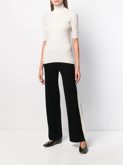 Cashmere In Love Roll-neck Pullover Top In Neutrals