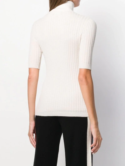 Shop Cashmere In Love Roll-neck Pullover Top In Neutrals