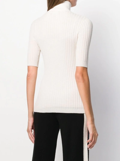 Cashmere In Love Roll-neck Pullover Top In Neutrals