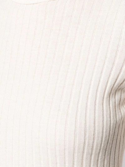 Cashmere In Love Roll-neck Pullover Top In Neutrals