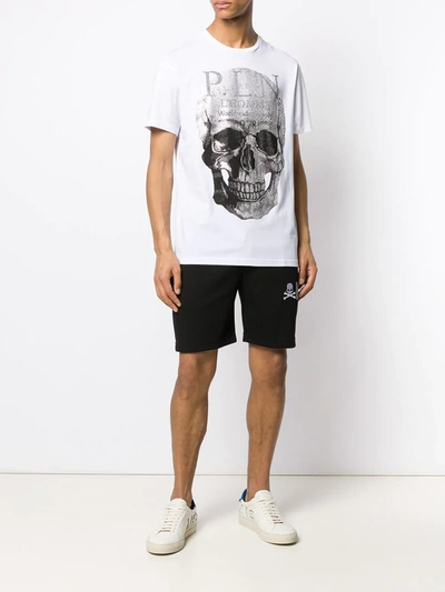 Shop Philipp Plein Platinum Cut Skull T-shirt In White