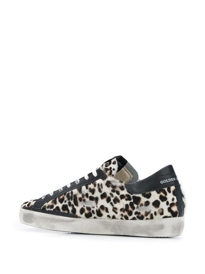 Shop Golden Goose Super-star Leopard-print Sneakers In Brown