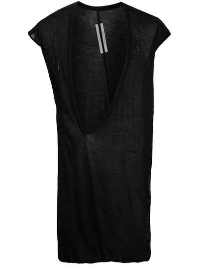 Shop Rick Owens Extreme Plunge-neck T-shirt In Black