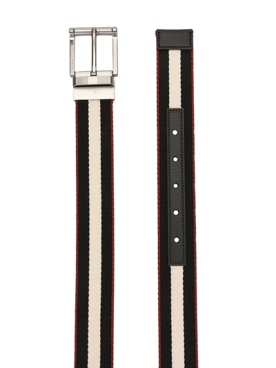 Shop Bally Stripe Design Belt In Black