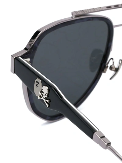 Shop A Bathing Ape Lens-decal Square Sunglasses In Black