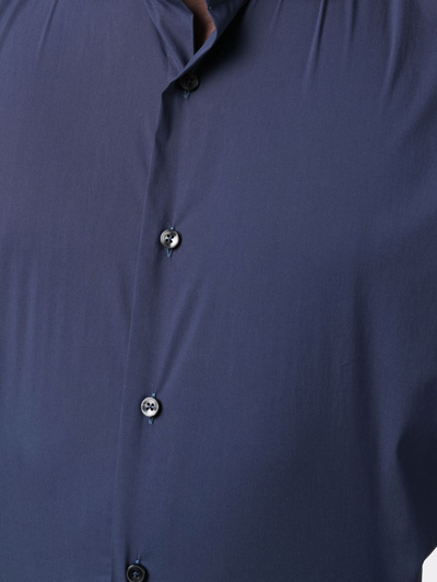 Shop Xacus Long-sleeve Regular Fit Shirt In Blue