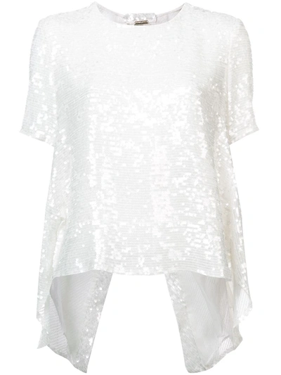 Shop Adam Lippes Embroidered Shift Blouse In White