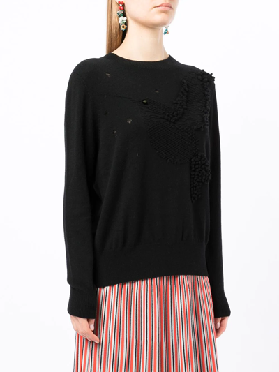 Shop Onefifteen Distressed Detail Cashmere Jumper In Black