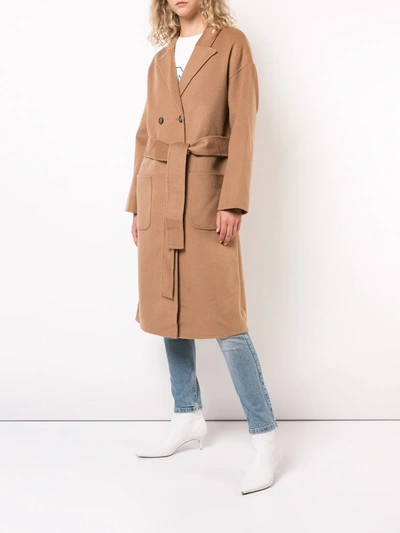 Anine Bing Dylan Double-breasted Wool And Cashmere-blend Coat In Neutrals