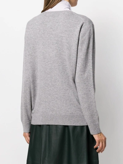 Shop Vince Cashmere V-neck Jumper In Grey