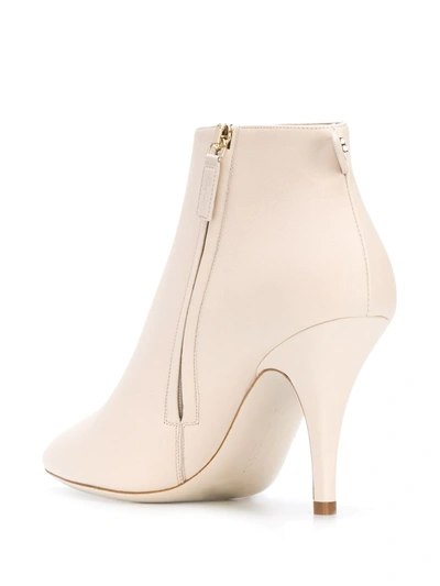 Ferragamo Joan Almond-toe Ankle Boots In Neutrals