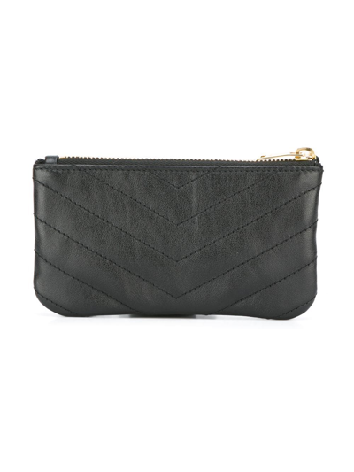 Shop Saint Laurent Monogram Key Pouch In Black