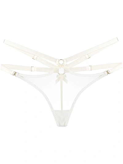 Shop Bordelle Harness Thong In White ,neutral