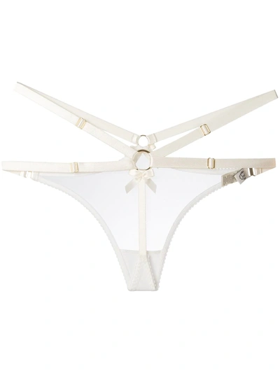 Shop Bordelle Harness Thong In White ,neutral