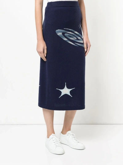 Shop Onefifteen Space Knit Skirt In Blue