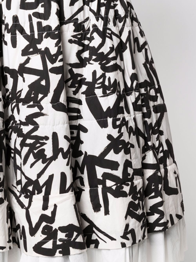 Comme Des Garçons Graffiti Print Layered Skirt In 黑色