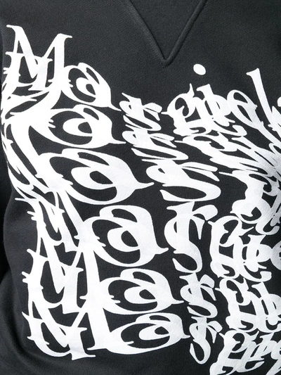 Shop Maison Margiela Logo Print Crew Neck Sweatshirt In Black