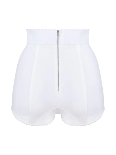 Shop Dolce & Gabbana Lace-panelled Briefs In White