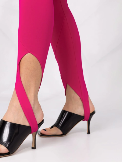 Shop Attico Jamie Cut-out Stirrup Leggings In Pink
