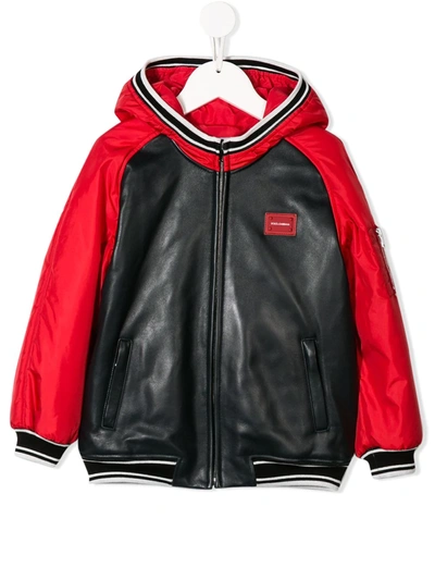 Shop Dolce & Gabbana Padded Bomber Jacket In Red