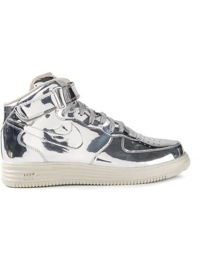 Shop Nike Lunar Force 1 Mid Sp "liquid Silver" Sneakers In Metallic