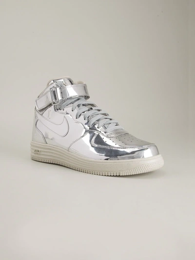 Shop Nike Lunar Force 1 Mid Sp "liquid Silver" Sneakers In Metallic