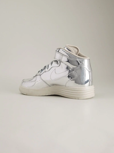 Shop Nike Lunar Force 1 Mid Sp "liquid Silver" Sneakers In Metallic