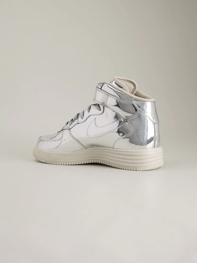 Nike Lunar Force 1 Mid Sp "liquid Silver" Sneakers In Metallic