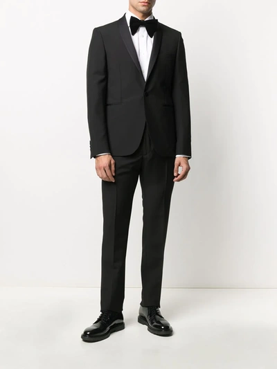 Shop Tagliatore Shawl-lapel Tuxedo Suit In Black