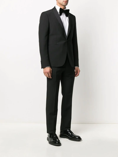 Shop Tagliatore Shawl-lapel Tuxedo Suit In Black