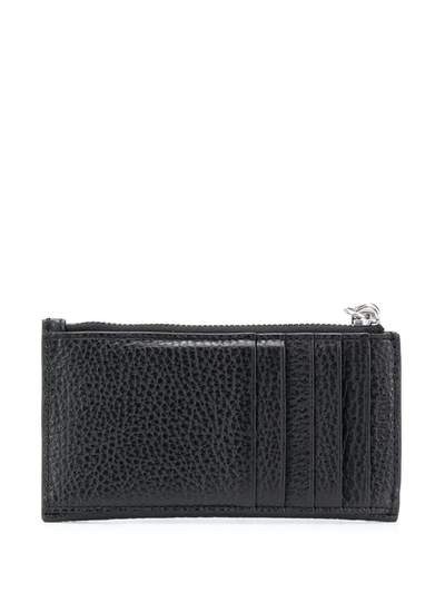 Shop Kenzo Leather Zip Cardholder In Black