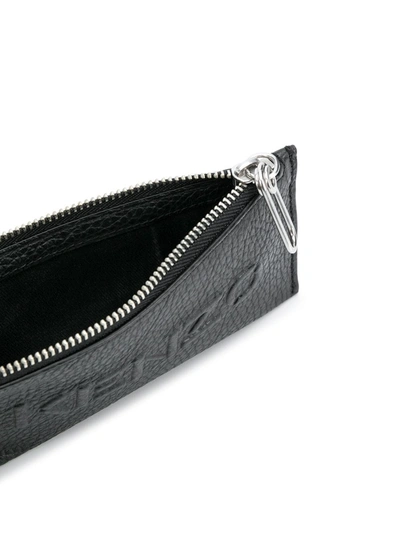 Shop Kenzo Leather Zip Cardholder In Black