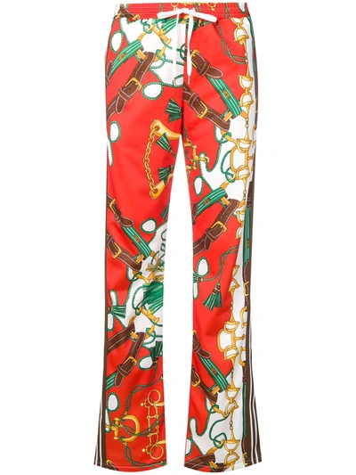 Shop P.a.r.o.s.h Printed Drawstring Trousers In Orange