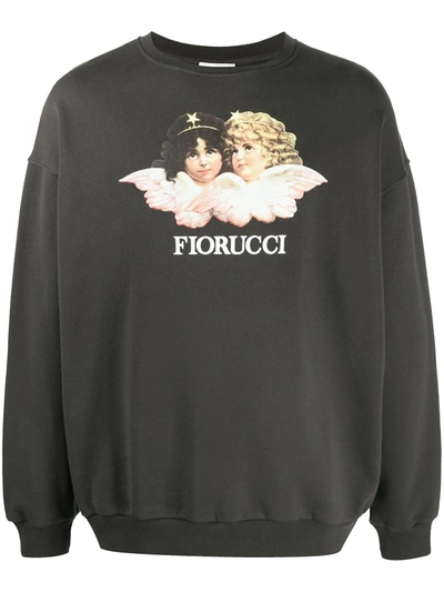 Shop Fiorucci Vintage Angels Printed Sweatshirt In Grey