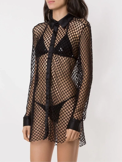 Shop Amir Slama Mesh Shirt In Black