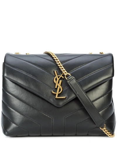 Saint Laurent Medium Loulou Quilted Shoulder Bag In Black