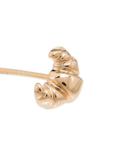 14KT YELLOW GOLD CROISSANT SINGLE EARRING