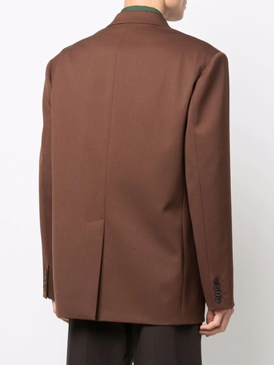 Shop Valentino Single-breasted Blazer In Braun