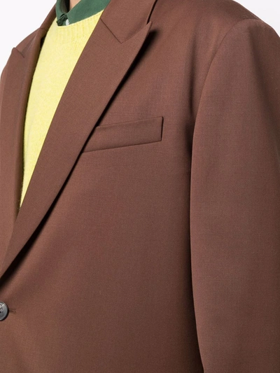 Valentino Single-breasted Virgin Wool Blazer In Braun