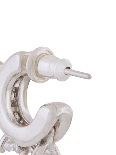 E.m. Small Crystal Hoop Earring In Metallic