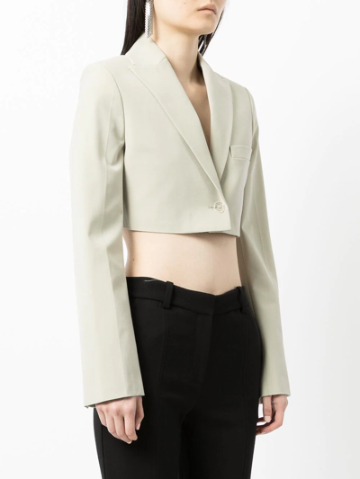 Off-white Single-breasted Cropped Blazer In Neutrals