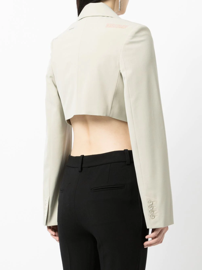 Off-white Single-breasted Cropped Blazer In Neutrals