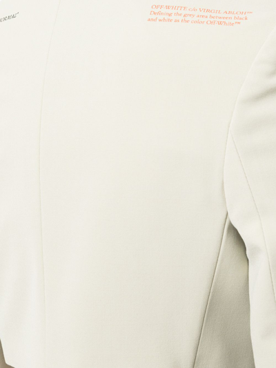 Off-white Single-breasted Cropped Blazer In Neutrals